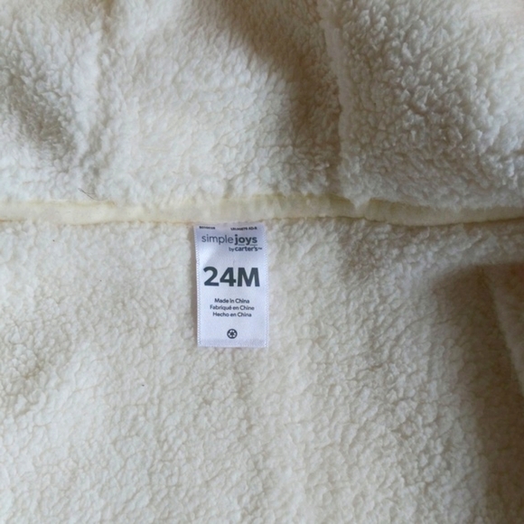 simple joys carter's sherpa lined zip-up hoodie sweatshirt 24 months baby girl - Picture 8 of 9